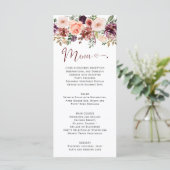 Menu Script de cœur floral aquarelle boho automne rusti (Debout devant)