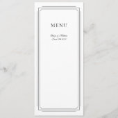 Menu Script formel avec Mariage de monogramme de cadre  (Devant)