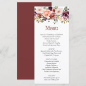 Menu Script manuscrit aquarelle boho automne rustique (Devant / Derrière)