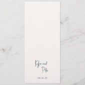Menu Script manuscrit Gris moderne Élégant Mariage (Dos)