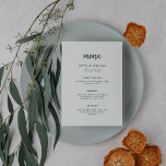 Menu Script minimaliste moderne | Emerald Green Mariage<br><div class="desc">Cette carte de menu mariage élégante et minimaliste est dotée d'une typographie de script moderne et d'un texte sans empattement propre,  pour un design simple et élégant vert émeraude et blanc que vous aimerez.</div>