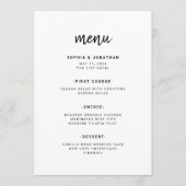 Menu Script minimaliste moderne | MARIAGE (Devant)