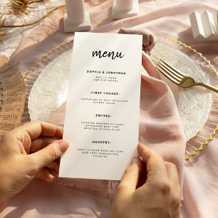 Menu Script minimaliste moderne   MARIAGE