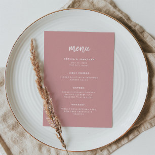 Menu Script minimaliste moderne Rose poussiéreux MARI
