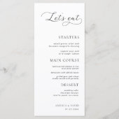 Menu Script moderne blanc minimaliste Mangeons le Maria (Devant)