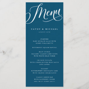 Menu Script moderne, bleu foncé