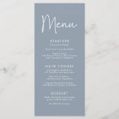 Menu Script moderne Bleu Oh Baby Baby shower simple (Devant)