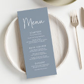 Menu Script moderne Bleu Oh Baby Baby shower simple