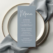 Menu Script moderne Bleu Oh Baby Baby shower simple