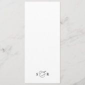 Menu Script moderne élégant Mariage noir et blanc (Dos)