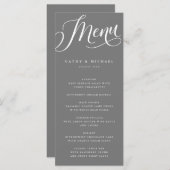 Menu Script moderne, Gris (Devant / Derrière)