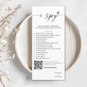 Menu Script moderne I espionner jeu mariage Réception P
