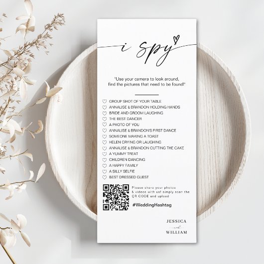 Menu Script moderne I espionner jeu mariage Réception P