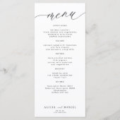 Menu Script moderne mariage noir et blanc (Devant)