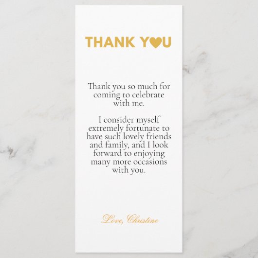 Menu Script moderne merci note de message (Devant)