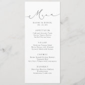 Menu Script moderne minimaliste chic élégant Mariage él (Devant)