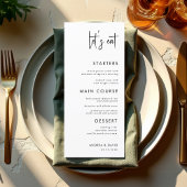 Menu Script moderne minimaliste Mangeons le Mariage bla