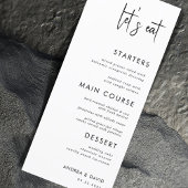 Menu Script moderne minimaliste Mangeons le Mariage bla