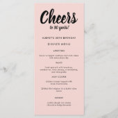 Menu Script moderne N'importe quelle année 30e fête d'a (Devant)