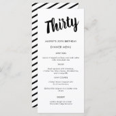 Menu Script moderne N'importe quelle année 30e fête d'a (Devant / Derrière)