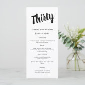 Menu Script moderne N'importe quelle année 30e fête d'a (Debout devant)