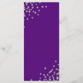Menu Script romantique Mariage Confetti Argent violet (Dos)