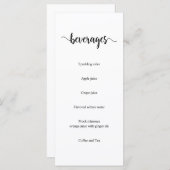 Menu Script Rustique Noir moderne, Boissons Mariages (Devant / Derrière)
