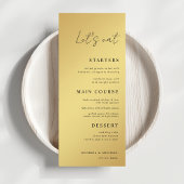 Menu Script simple Mangeons Black & Gold Mariage