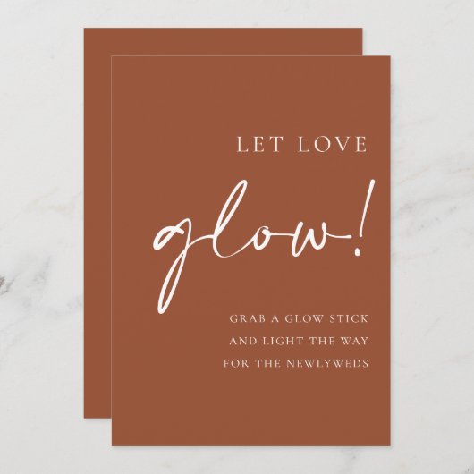 Menu Script Terracotta Laisser l'amour lumineux signe M (Devant / Derrière)