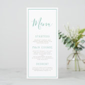 Menu Seafoam Blue Geometric Birthday Party (Staand voorkant)