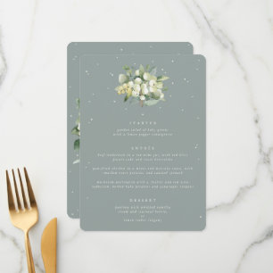 Menu Seafoam Snowberry + Eucalyptus 3 Repas de Mariage