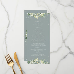 Menu Seafoam Snowberry+Eucalyptus 4 Parcours Mariage pl