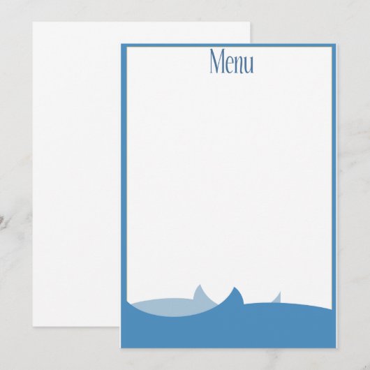 Menu Seafood restaurant (Voorkant / Achterkant)