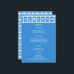 Menu Seashell Grid Plage Mariage Bleu Blanc CUSTOM<br><div class="desc">Carte de menu pour un mariage amusant ! L'art fait main pour vous ! Parfait pour un mariage, une douche de nage en bord de mer, une fête de bachelorette, une fête de fiançailles ou un anniversaire. ENTIÈREMENT PERSONNALISABLE ! Cliquez sur "Personnaliser" ci-dessus pour modifier le texte. Cliquez sur "modifier...</div>