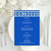 Menu Seashell Grid Plage Mariage Bleu Blanc CUSTOM