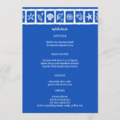 Menu Seashell Grid Plage Mariage Bleu Blanc CUSTOM (Devant)