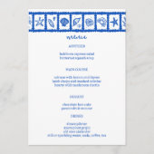 Menu Seashell Grid Plage Mariage Bleu Blanc CUSTOM (Devant)