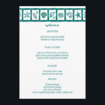 Menu Seashell Grid Plage Mariage Vert Blanc CUSTOM<br><div class="desc">Carte de menu pour un mariage amusant ! L'art fait main pour vous ! Parfait pour un mariage, une douche de nage en bord de mer, une fête de bachelorette, une fête de fiançailles ou un anniversaire. ENTIÈREMENT PERSONNALISABLE ! Cliquez sur "Personnaliser" ci-dessus pour modifier le texte. Cliquez sur "modifier...</div>