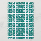 Menu Seashell Grid Plage Mariage Vert Blanc CUSTOM (Dos)