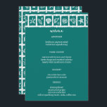 Menu Seashell Grid Plage Mariage Vert Blanc CUSTOM<br><div class="desc">Carte de menu pour un mariage amusant ! L'art fait main pour vous ! Parfait pour un mariage, une douche de nage en bord de mer, une fête de bachelorette, une fête de fiançailles ou un anniversaire. ENTIÈREMENT PERSONNALISABLE ! Cliquez sur "Personnaliser" ci-dessus pour modifier le texte. Cliquez sur "modifier...</div>