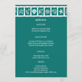 Menu Seashell Grid Plage Mariage Vert Blanc CUSTOM (Devant)