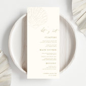 Menu Seashell Ivory & Gold Beach Let's Eat Wedding