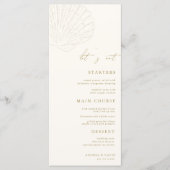 Menu Seashell Ivory & Gold Beach Let's Eat Wedding (Devant)