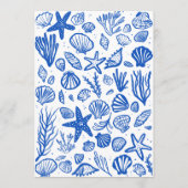 Menu Seashells Frame Beach Wedding Fête PERSONNALISÉE (Dos)