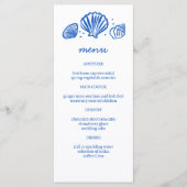 Menu Seashells Frame Beach Wedding Fête PERSONNALISÉE (Devant)