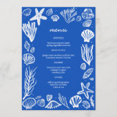 Menu Seashells Frame Beach Wedding Fête PERSONNALISÉE (Devant)