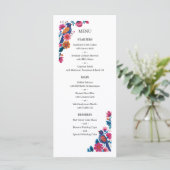 Menu Sensuous Folk Birds and Flowers Wedding Pattern (Debout devant)