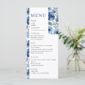 Menu Sérénité dans le Mariage de fleurs d'aquarelle ble (Debout devant)