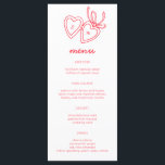 Menu Serrure de coeur Whimsical Doodle Croquis moderne<br><div class="desc">Utilisez ces cartes de menu sucrées et fantaisistes pour votre mariage, fête de fiançailles, douche nuptiale ou autre événement. Main dessinée par moi pour toi. Entièrement modifiable, ajoutez votre propre texte ou couleur arrière - plan. Cliquez sur "personnaliser" pour modifier le texte, ajouter vos propres initiales personnalisées dans le coeur,...</div>