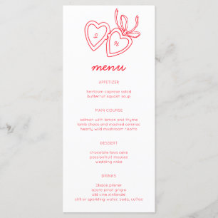 Menu Serrure de coeur Whimsical Doodle Croquis moderne 